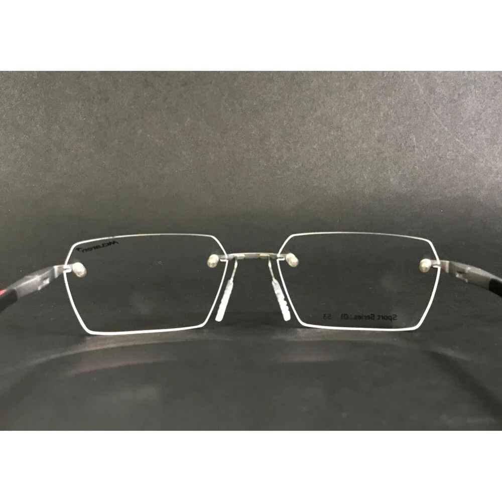 McLaren Eyeglasses Frames ML MS-85 C01 Black Red Rimless Rectangle 53-18-145
